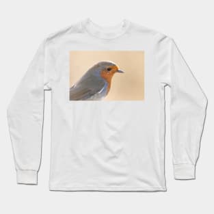 Robin with white feather Long Sleeve T-Shirt